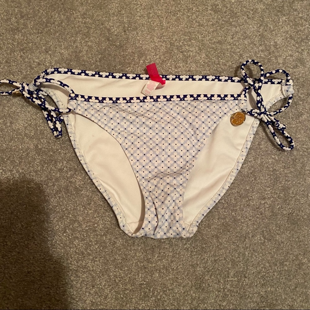 VS ditsy floral blue bikini bottom side tie S